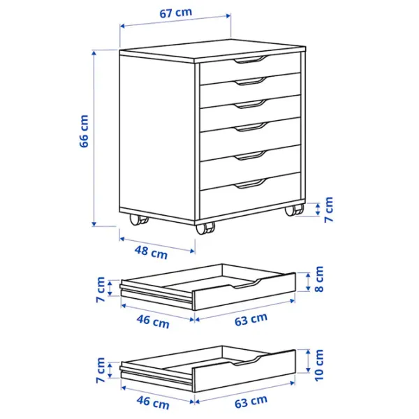 Комод Ikea Alex 66 x 67 x 48см / МДФ / Дуб photo 5