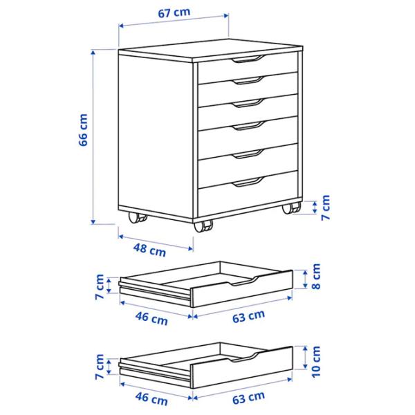 Комод Ikea Alex 66 x 67 x 48см / МДФ / Дуб photo 5