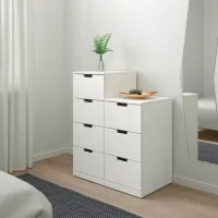 Comodă Ikea Nordli 99 x 80 x 47 / MDF / Alb photo 2