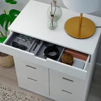 Comodă Ikea Nordli 99 x 80 x 47 / MDF / Alb photo 2