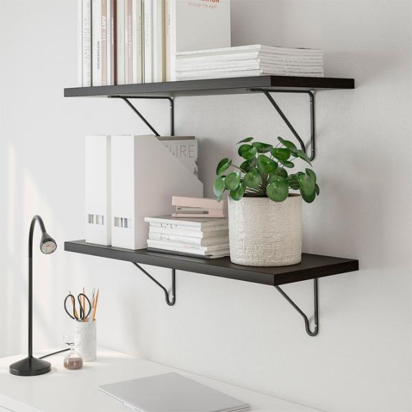 Полка Ikea Bergshult/Forlaggare ДСП / Черный-коричневый photo 7 Полка Ikea Bergshult/Forlaggare ДСП / Черный-коричневый photo 7