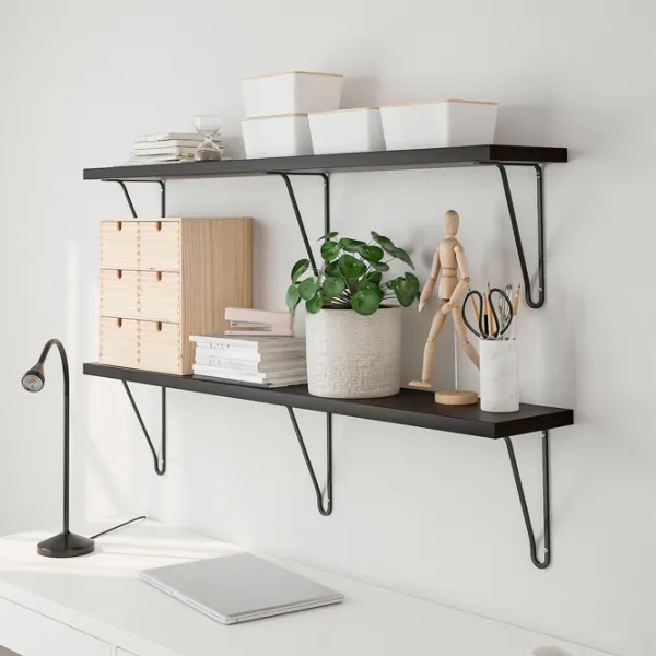 Полка Ikea Bergshult/Forlaggare ДСП / Черный-коричневый photo 5