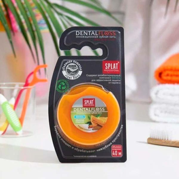 Ațe dentare Splat Professional Dental Floss Blue / Orange Cinnamon photo 2