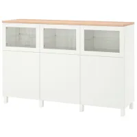 Kухонный шкаф Ikea Besta/Sindvik/Stubbarp White / Стекло
