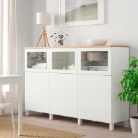 Dulap de bucătărie Ikea Besta/Sindvik/Stubbarp White / Sticlă photo 2