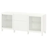 Kухонный шкаф Ikea Besta/Sindvik/Stubbarp White / Стекло