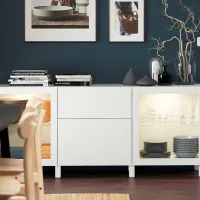Dulap de bucătărie Ikea Besta/Sindvik/Stubbarp White / Sticlă photo 2