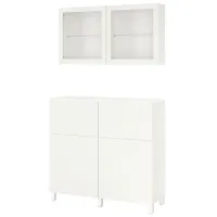 Kухонный шкаф Ikea Besta/Sindvik/Stubbarp White / Стекло