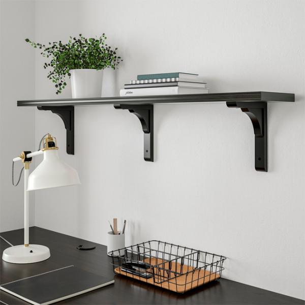 Полка Ikea Bergshult/Ramshult ДСП / Черный-коричневый photo 4