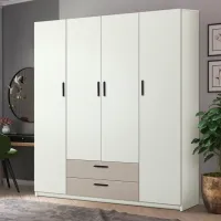 Dulap Modern Andi 160 x 49 x 206 / DSP / Alb photo 3