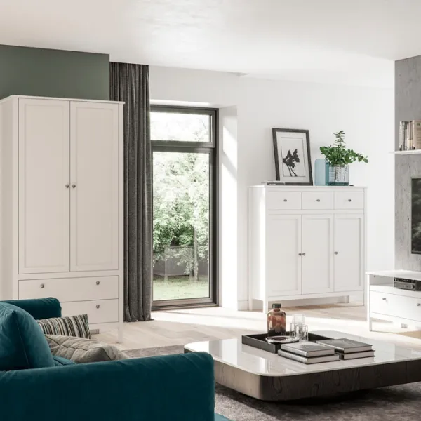 Dulap Tempo Kondela Olje 2D2S 91 x 61 x 200.6 / MDF / Alb photo 3