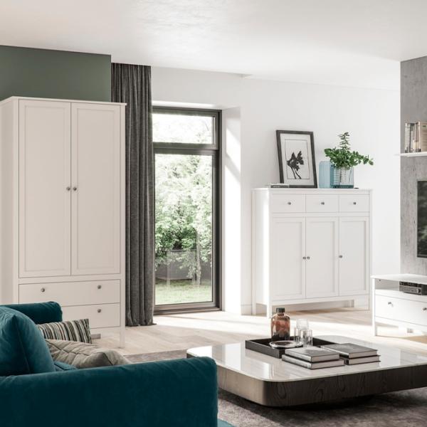 Dulap Tempo Kondela Olje 2D2S 91 x 61 x 200.6 / MDF / Alb photo 3