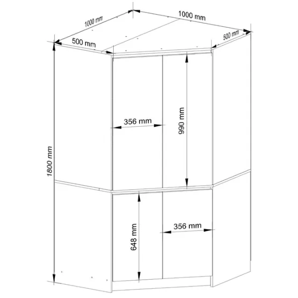 Шкаф Akord S100 4D6S 100 x 50см x 180 / ЛДСП / Дуб Сонома photo 7