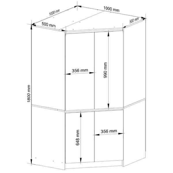 Шкаф Akord S100 4D6S 100 x 50см x 180 / ЛДСП / Дуб Сонома photo 7