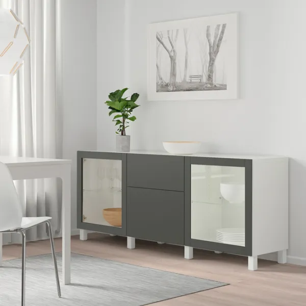 Dulap de bucătărie Ikea Besta/Lappviken/Sindvik/Stubbarp Gray / Sticlă photo 2 Dulap de bucătărie Ikea Besta/Lappviken/Sindvik/Stubbarp Gray / Sticlă photo 2