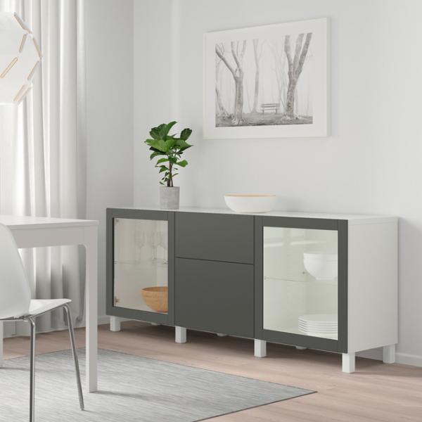 Dulap de bucătărie Ikea Besta/Lappviken/Sindvik/Stubbarp Gray / Sticlă photo 2 Dulap de bucătărie Ikea Besta/Lappviken/Sindvik/Stubbarp Gray / Sticlă photo 2