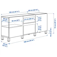 Dulap de bucătărie Ikea Besta/Lappviken/Sindvik/Stubbarp Gray / Sticlă photo 5