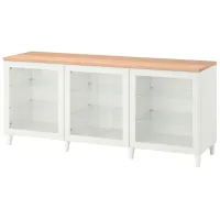 Dulap de bucătărie Ikea Besta/Ostvik/Kabbarp White / Sticlă