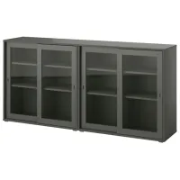 Kухонный шкаф Ikea Vihals Серый / Стекло
