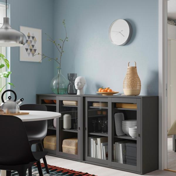 Kухонный шкаф Ikea Vihals Серый / Стекло photo 2 Kухонный шкаф Ikea Vihals Серый / Стекло photo 2