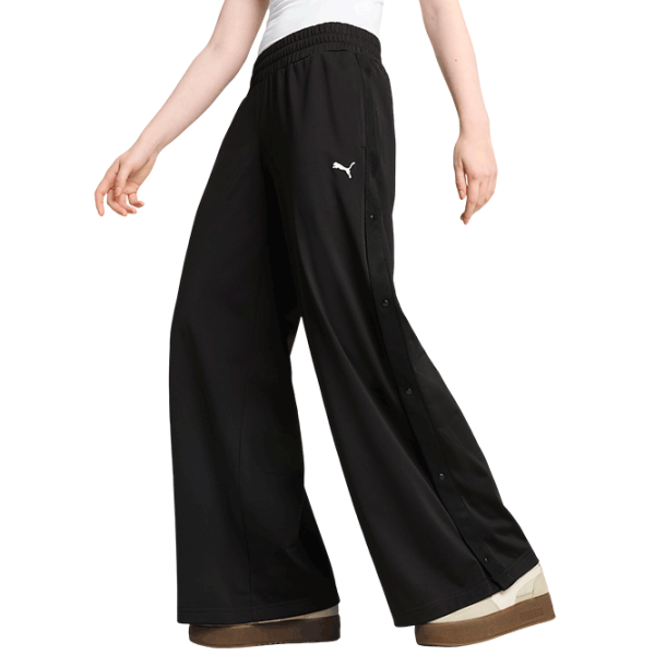 Pantaloni sportivi pentru femei Puma Wardrobe Ess Relaxed Low Rise Popper Pants Open Hem M / Black photo 3 Pantaloni sportivi pentru femei Puma Wardrobe Ess Relaxed Low Rise Popper Pants Open Hem M / Black photo 3