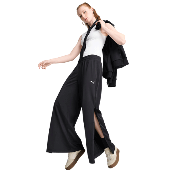 Pantaloni sportivi pentru femei Puma Wardrobe Ess Relaxed Low Rise Popper Pants Open Hem M / Black photo 4 Pantaloni sportivi pentru femei Puma Wardrobe Ess Relaxed Low Rise Popper Pants Open Hem M / Black photo 4
