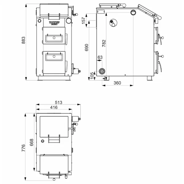 Твердотопливный котел Теплодар Cupper Expert-15 15 кВт / 150 м² photo 4