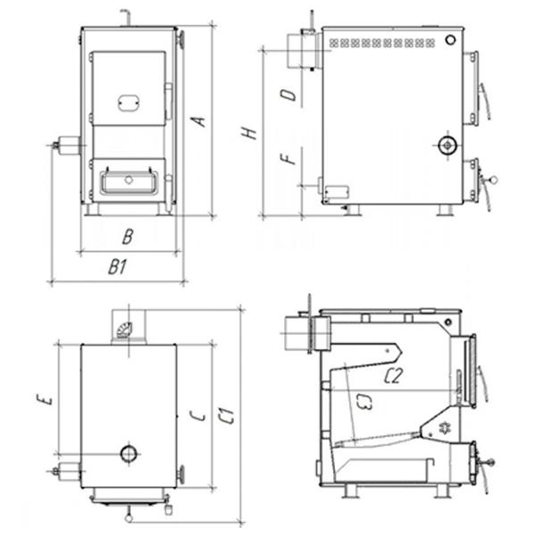 Cazan pe combustibil solid Teplodar Cupper Practic-14 1.1 14 kW / 140 m² photo 2 Cazan pe combustibil solid Teplodar Cupper Practic-14 1.1 14 kW / 140 m² photo 2