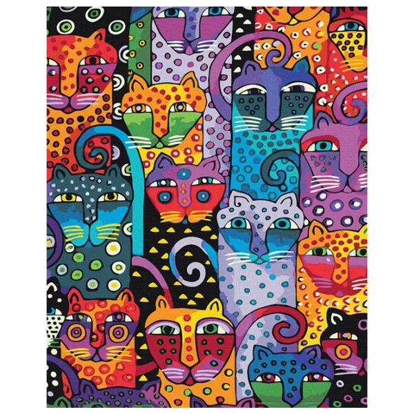 Картина по номерам BrushMe Разноцветные кошки BS9372 50 x 40 см / Вертикальная photo 1