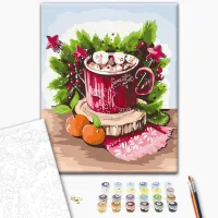 Pictură pe numere BrushMe Marshmallow în cană BS52744 50 x 40 cm / Verticală photo 2