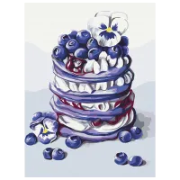 Pictură pe numere BrushMe Pancake-uri cu afine RBS53589 40 x 30 cm / Verticală