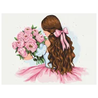 Картина по номерам BrushMe Пионы в подарок RBS53730 40 x 30 cm / Горизонтальная