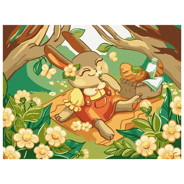Pictură pe numere BrushMe Iepuraș la picnic KBS0138 40 x 30 cm / Orizontală photo 1 Pictură pe numere BrushMe Iepuraș la picnic KBS0138 40 x 30 cm / Orizontală photo 1