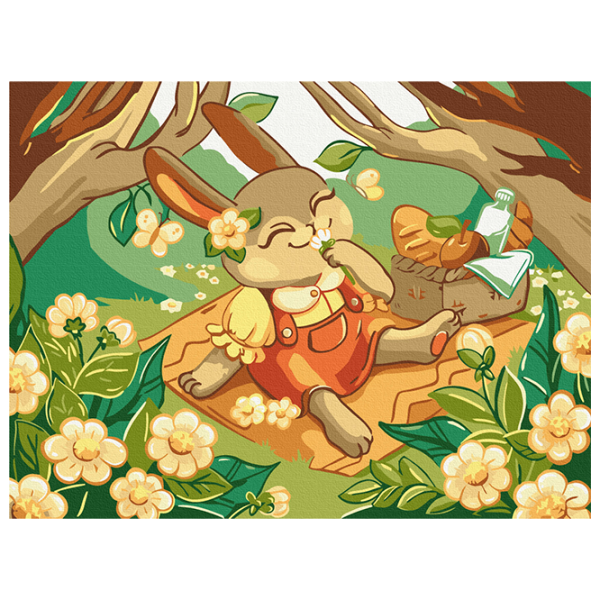 Pictură pe numere BrushMe Iepuraș la picnic KBS0138 40 x 30 cm / Orizontală photo 1 Pictură pe numere BrushMe Iepuraș la picnic KBS0138 40 x 30 cm / Orizontală photo 1