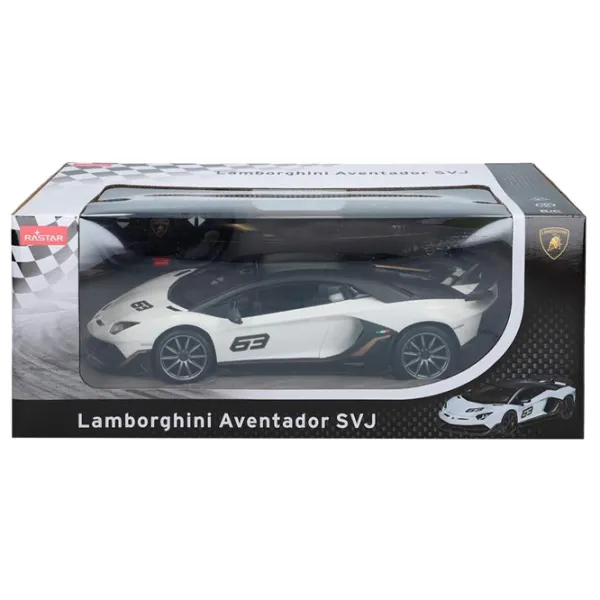 Mașină Rastar Lamborghini Aventador SVJ 26928   / / Black White photo 3 Mașină Rastar Lamborghini Aventador SVJ 26928   / / Black White photo 3
