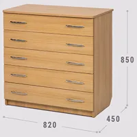 Comodă Confort 800-5 85 x 82 x 45 / Lemn / Maro photo 4