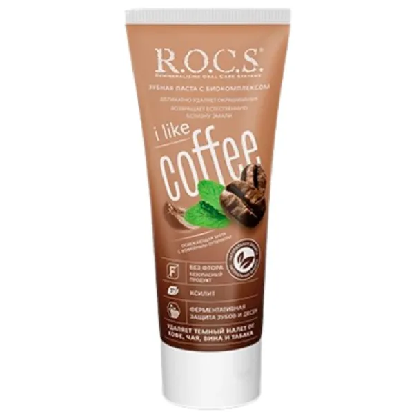 Pastă de dinţi R.O.C.S. I like Coffee 74 g photo 1