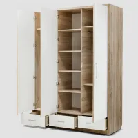 Dulap Confort Irina 2-03 155 x 55 x 210 / Lemn / Maro photo 2