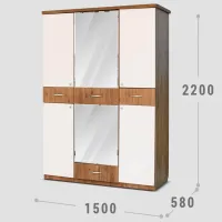 Dulap Confort Irina 8H 150 x 58 x 220 / Lemn / Maro photo 3