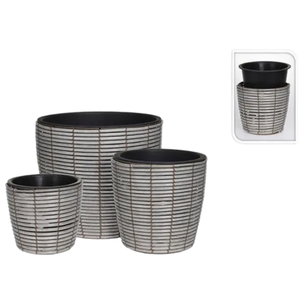 Ghiveci pentru flori NVT Cercuri Gray / Plastic / Pe podea photo 1