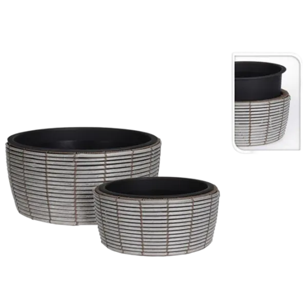 Ghiveci pentru flori NVT Cercuri Gray / Plastic / Pe podea photo 1