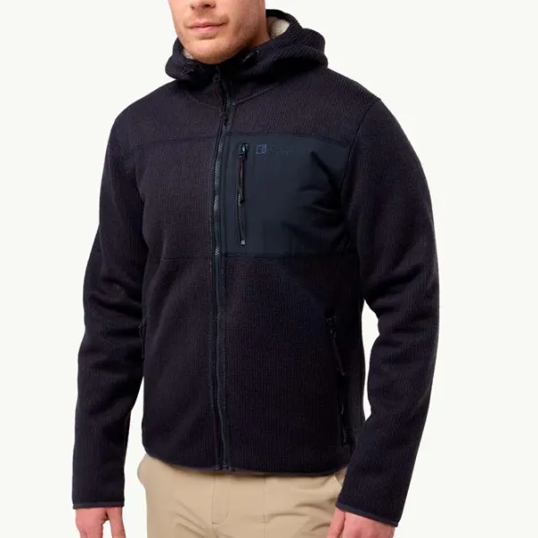 Jachetă pentru bărbați Jack Wolfskin Kaminfeuer Hooded Jacket Semi-sezon / Dark navy photo 2 Jachetă pentru bărbați Jack Wolfskin Kaminfeuer Hooded Jacket Semi-sezon / Dark navy photo 2
