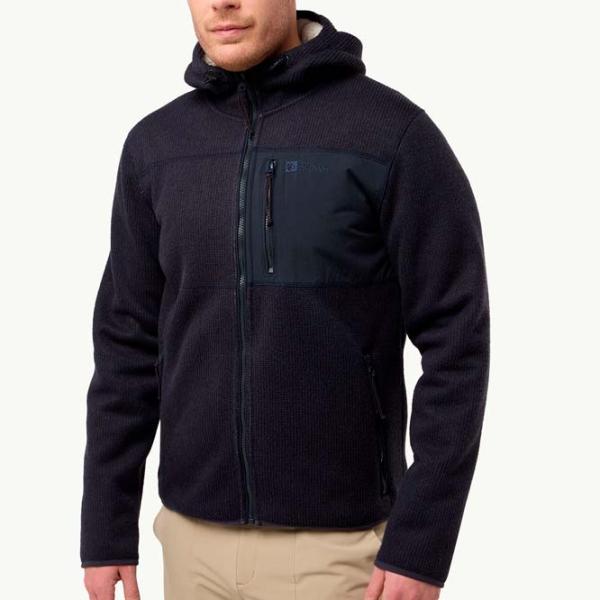 Jachetă pentru bărbați Jack Wolfskin Kaminfeuer Hooded Jacket Semi-sezon / Dark navy photo 2 Jachetă pentru bărbați Jack Wolfskin Kaminfeuer Hooded Jacket Semi-sezon / Dark navy photo 2