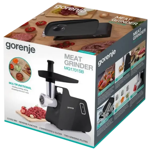 Mașină de tocat carne Gorenje MG1701SB 1700 W / 2.3 kg/min / Black photo 5
