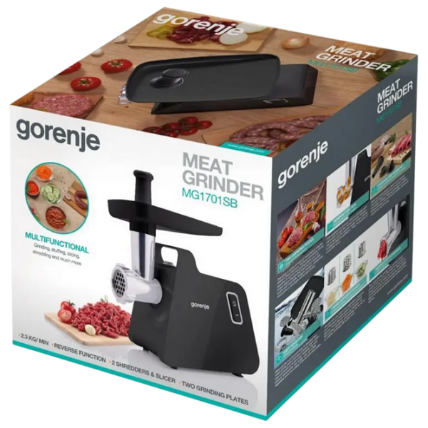 Mașină de tocat carne Gorenje MG1701SB 1700 W / 2.3 kg/min / Black photo 5