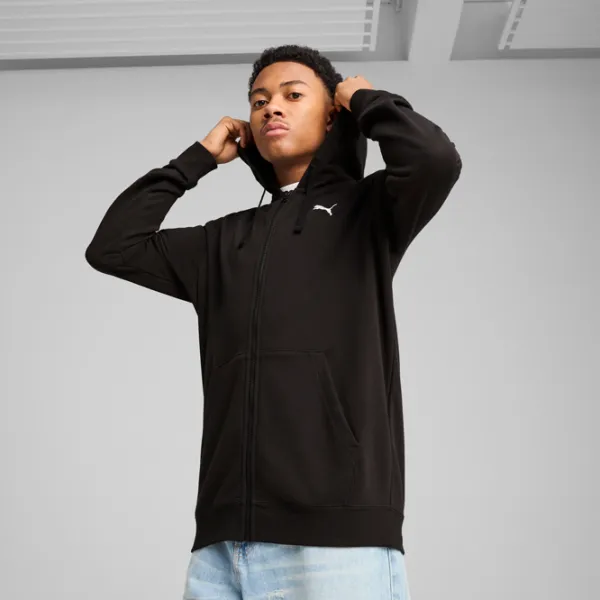 Hanorac pentru bărbați Puma Ess Small Logo Full-Zip Terry  Drept / Black photo 2