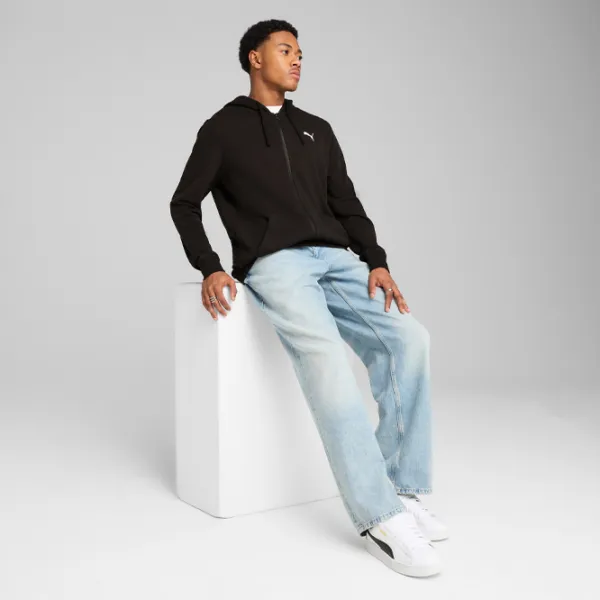 Hanorac pentru bărbați Puma Ess Small Logo Full-Zip Terry  Drept / Black photo 5