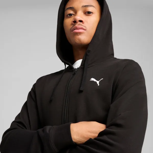 Hanorac pentru bărbați Puma Ess Small Logo Full-Zip Terry  Drept / Black photo 6