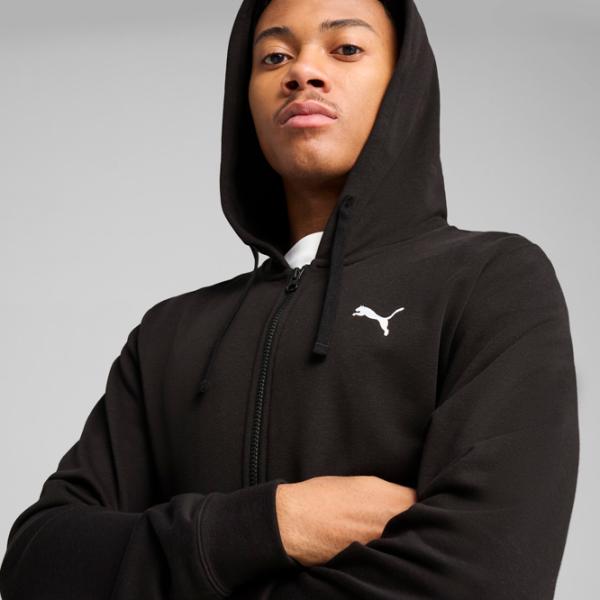 Hanorac pentru bărbați Puma Ess Small Logo Full-Zip Terry  Drept / Black photo 6