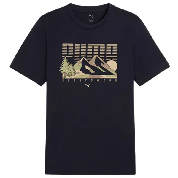 Футболка для мужчин Puma Graphics Mountain Tee 100% хлопок / Тёмно-синий photo 1